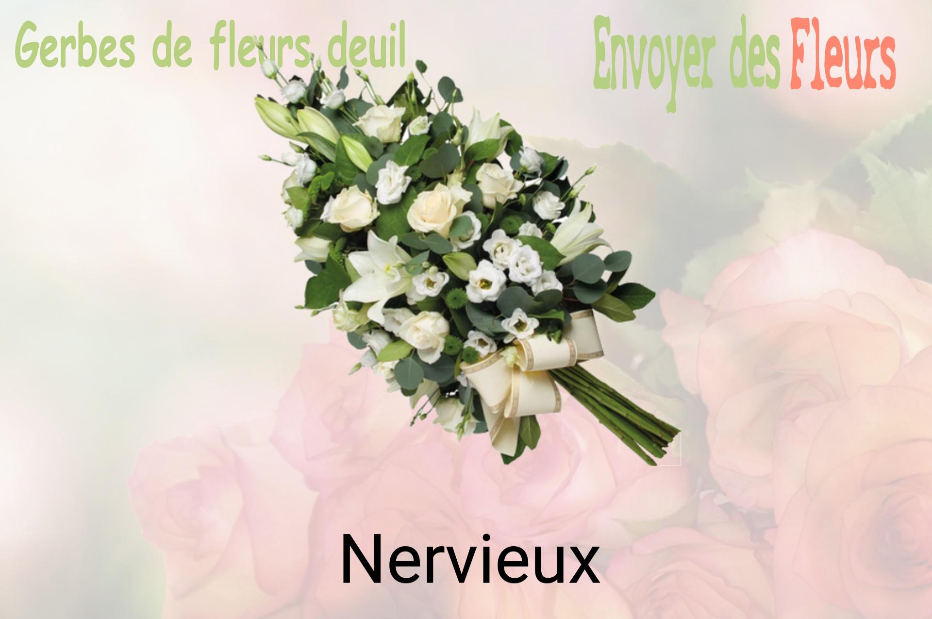 Gerbe de fleurs de deuil livrée à Nervieux